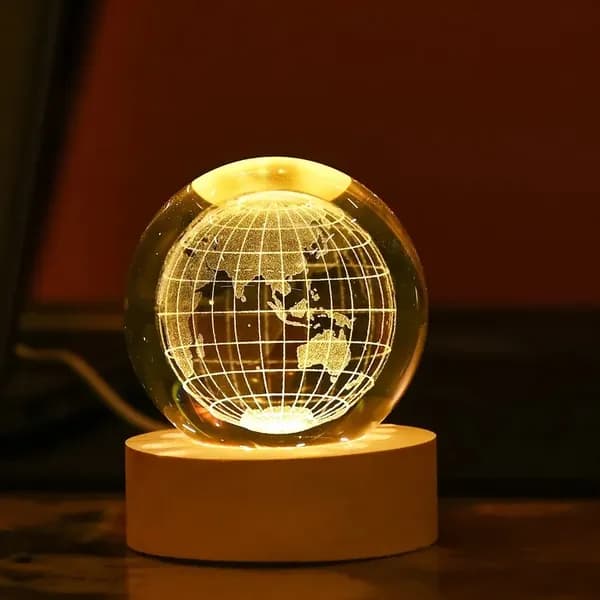 3D Art Crystal Ball LED Night Lamp