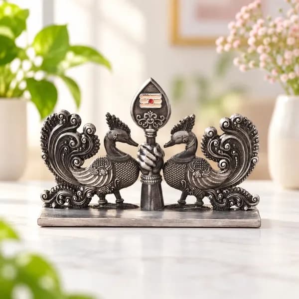 Murugan Vel with Peacock Showpiece